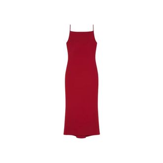 Givenchy Kleedjes, Dames, Rood, S, Sliced Midi Dress