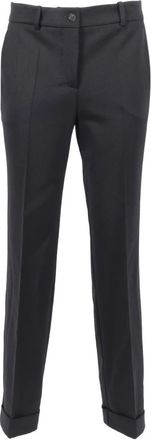 P.A.R.O.S.H. Slim-fit Broeken - Dames - Slim Fit Broeken - Zwart - S - Leer - Broeken