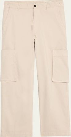 Officine Générale Mens Pale Grey Cotton Naim Cargo Pants