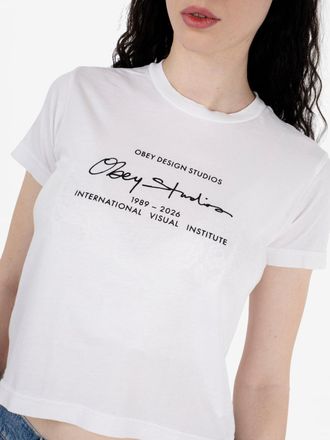 Obey Obey design Studio Script tee white