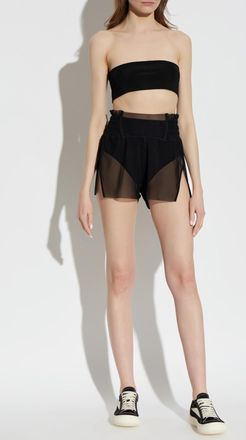 Rick Owens Transparent Shorts, Womens, Black