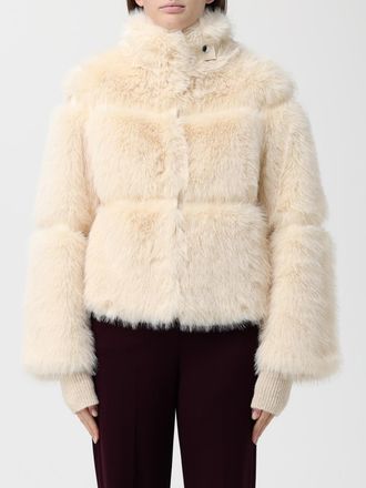 Patrizia Pepe Fur Coat PATRIZIA PEPE Woman color White