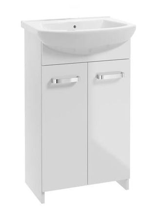 OEM Mobile Da Bagno Con Lavabo, 85x50 Cm, Bianco, Con Gambe, Mila