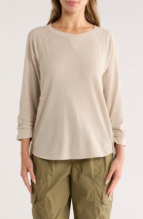 DKNY Slub Waffle High-Low T-Shirt in Pebble at Nordstrom Rack, Size X-Large