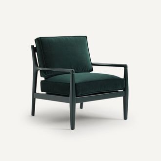 AM.PM Fluwelen fauteuil met gelakt frame, Dilma
