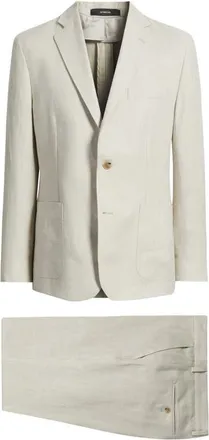 Vince Icon Relaxed Fit Linen Suit in Natural at Nordstrom, Size 40 Regular