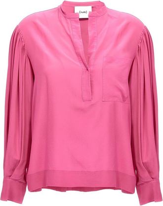 Nude Silk Womens Blouse