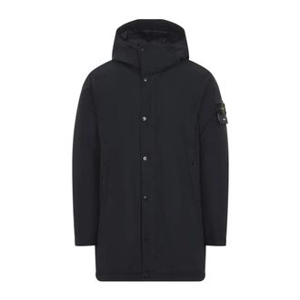 Stone Island Lange gewatteerde parka - Heren - Parka Jassen - Zwart - S - Jassen