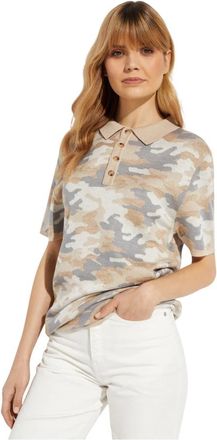 SER.O.YA Moro Patroon Oversized T-shirt - Dames - Polos - Groen - M - Wol - Tops
