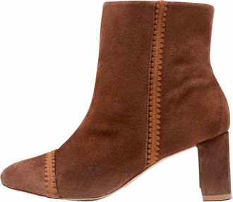Cinq &agrave; Sept Womens Peyton Crochet Suede Boots, Dark Sepia, 4.5 UK