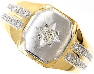 C&A Platinum Yellow Gold Yellow Gold (18K) Platinum 900 Band Ring (Pre-Owned)