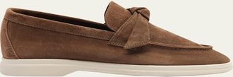 Alexandre Birman Calrita Suede Knotted Loafers