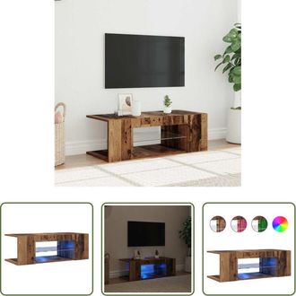 vidaXL vidaXL Mobile con LED - Mobile Porta TV con LED Legno Antico 90x39x30 cm Multistrato