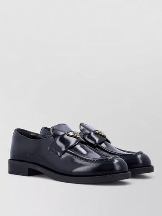 Prada leather strap loafer bold rubber sole