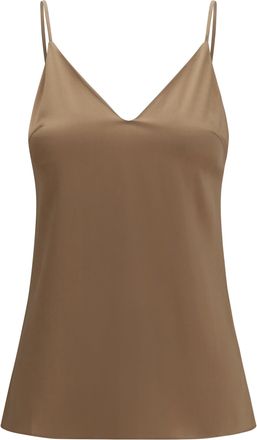 Brunello Cucinelli Womens Stretch Silk Top Praline Shirt