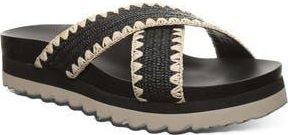 Bearpaw Carina Faux Leather Slide Sandal in Black at Nordstrom Rack, Size 10