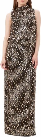 Trina Turk Lenaya Sequin Maxi Dress In Black Gold