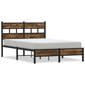 Berkfield Home Bed Frame without Mattress with Headboard Sonoma Oak 120x200 cm in Brown | Size: Small Double