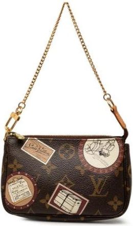 Louis Vuitton Pre-owned Mini Pochette Accessoires - Dames - Vintage Mini Tas - Bruin - ONE Size - Vintage