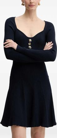 Fracomina Abito corto con scollo a cuore - Blu