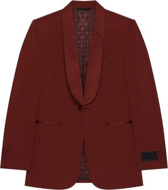 Givenchy shawl-lapel blazer - men - Wool/Satin - 52 - Red