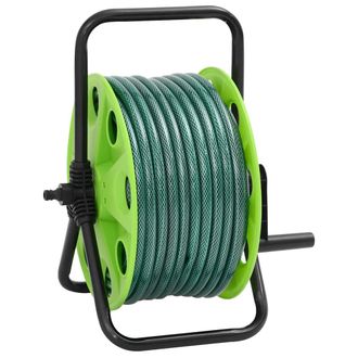 vidaXL Carrete De Manguera De Pie Con Set Racores Pvc Verde 0,5 30 M Vidaxl