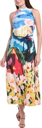 Anne Klein Printed Laguna Scuba Sleeveless Mock Ne