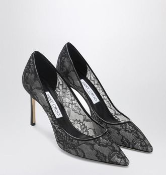 Jimmy Choo London Romy 85 Pumps In Lace With Logo