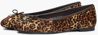Tommy Hilfiger Womens Leopard-Print Calf Hair Ballet Flat - Cheetah Print - US 6.5 / EU 37