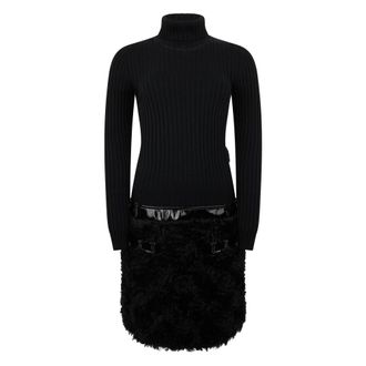 Moschino Short Dress with Contrasting Skirt - female - Moschino - Short Dresses - Black - L - Dresses