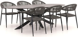 Manifesto Furniture Manifesto Belpasso/Furato ellips 200cm dining tuinset 7-delig stapelbaar
