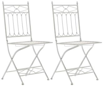 Clp Set De 2 Sillas De Balc&oacute;n Asina Plegables Blanco Antiguo