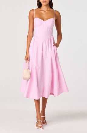 ASTR the Label Bellamy Stripe Cotton A-Line Dress in Pink Stripe at Nordstrom, Size X-Small