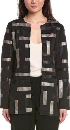 Joseph Ribkoff Patchwork Faux Leather Jacket