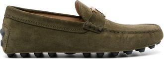 Tod's Gommino suede loafers - men - Calf Suede/Calf Leather/Rubber/Calf Leather - 8 - Green