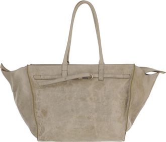 Benedetta Bruzziches Sculpted Beige Leather Bag with Metal Accents