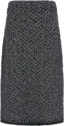 Fabiana Filippi Sequin Denim-Effect Tweed Midi Rok - Dames - Midirokken - Blauw - XS - Denim - Rokken