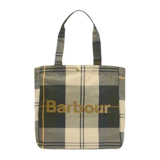 Barbour Telfield Tartan Tote Bag - Heren - Shoppers - Beige - ONE Size - Katoen - Tassen