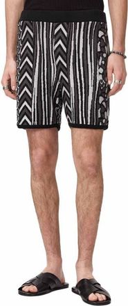 John Varvatos Burrows Abstract Pattern Knit Shorts in Black at Nordstrom, Size Xx-Large