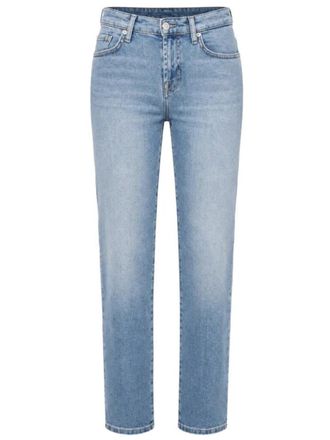 7 For All Mankind Light Blue Straight High Rise Jeans