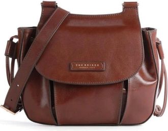 The Bridge Bruine leren crossbody schoudertas - Dames - Schoudertassen - Bruin - ONE Size - Katoen - Tassen