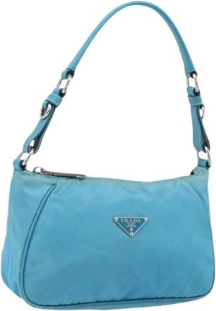 Prada Pre-owned Vintage Mini Schoudertas - Dames - Vintage Mini Tas - Blauw - ONE Size - Nylon - Vintage