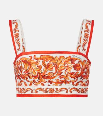 Dolce & Gabbana Crop top Majolica estampado