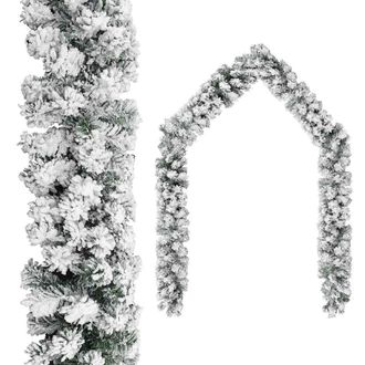 vidaXL Guirnalda De Navidad Con Nieve Flocada Verde 20 M Pvc Vidaxl