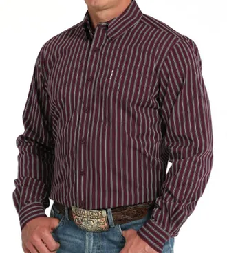 Cinch Modern Fit Long Sleeve Button Shirt In Purple
