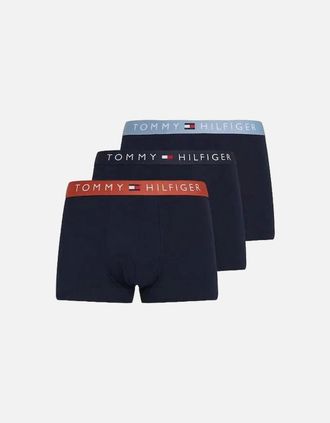 Tommy Hilfiger Mens Tommy Hilfiger 3-Pack Boxer Trunks, Desert Sky/Capri Sun/Blue - Black - Size: 32/30/31