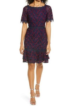 Shani Bar Lace Sheath Dress in Navy/berry at Nordstrom Rack, Size 10