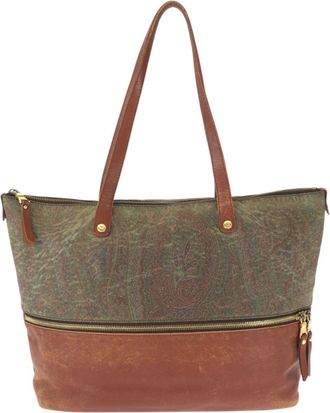 Etro Brown Pvc Leather Shoulder Bag Tote Bag (Pre-Owned)