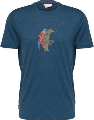 Icebreaker Merino 150 Tech Lite S/S Tee Bear Catch Merinoshirt f&uuml;r Herren | blau