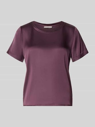 Christian Berg Blusenshirt aus Satin mit Rundhalsausschnitt in Aubergine, Gr&ouml;&szlig;e 34